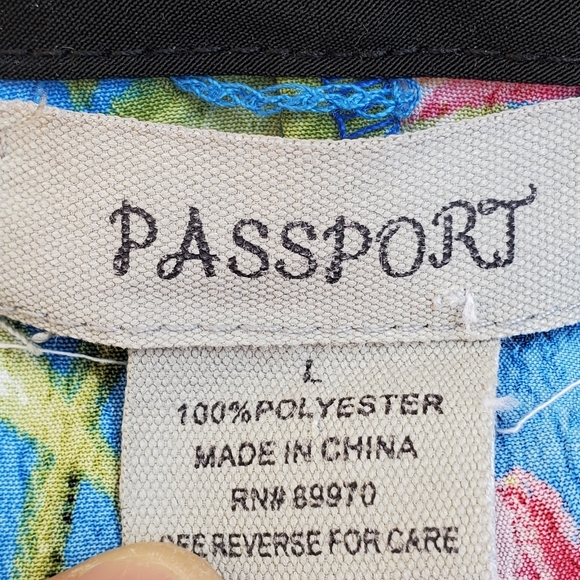 Passport | Floral Print | Wrap Dress Robe | Size Large - Picture 5 of 9